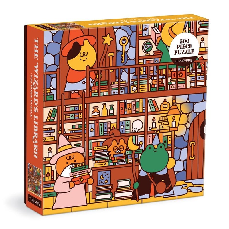 Mudpuppy's The Wizard's Library 500 Piece Family Puzzle  Colorful and Bold Illustrations  Provides Hours of Puzzling Fun  Perfect for Ages 8+  Puzzle Image Insert Included - Image 1